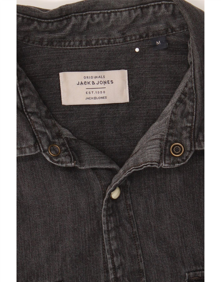 JACK & JONES Mens Denim Shirt Medium Grey Cotton Vintage Jack & Jones and Second-Hand Jack & Jones from Messina Hembry 