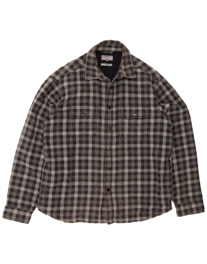 Marks & Spencer muška prekošulja standardnog kroja Flanelska košulja XL siva gingham
