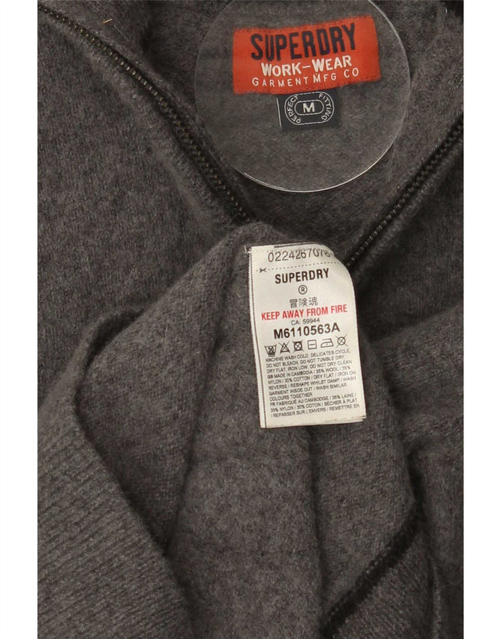 Superdry ženski džemper s izrezom s patentnim zatvaračem UK 12 srednje siva vuna