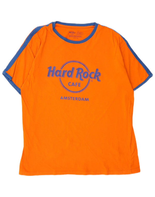 Hard Rock Cafe muška majica kratkih rukava s grafičkim motivima, velika narančasta boja