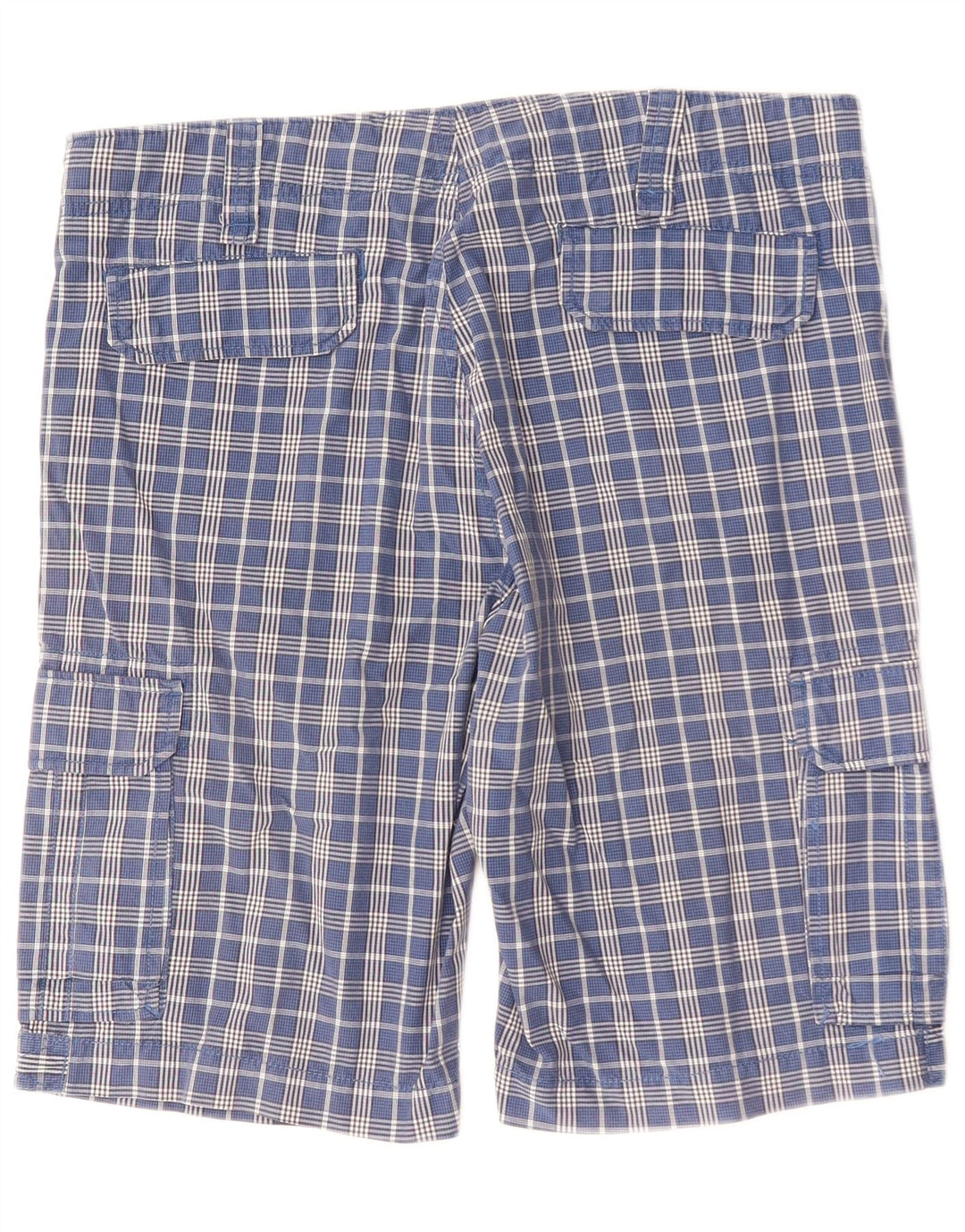 BEST COMPANY Muške kargo kratke hlače IT 50 Large W34 Blue Gingham Cotton