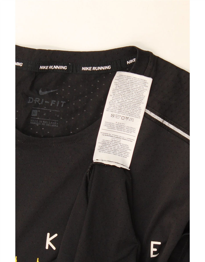 NIKE muška Dri Fit grafička majica kratkih rukava, veliki crni poliester