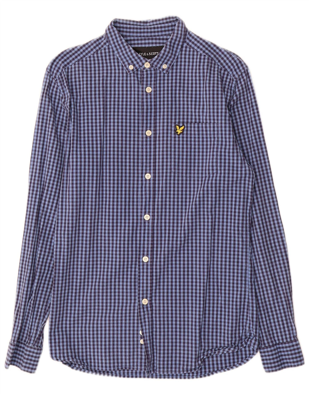 Lyle & Scott muška uska košulja srednje plave boje gingham