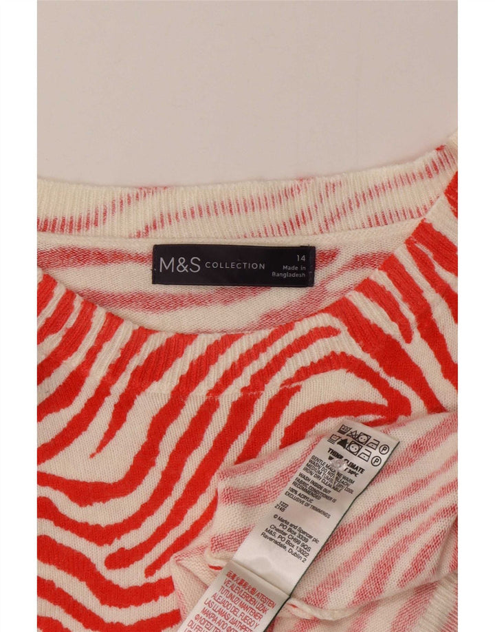 Marks & Spencer ženski džemper s veznim izrezom UK 14 Srednje crvena