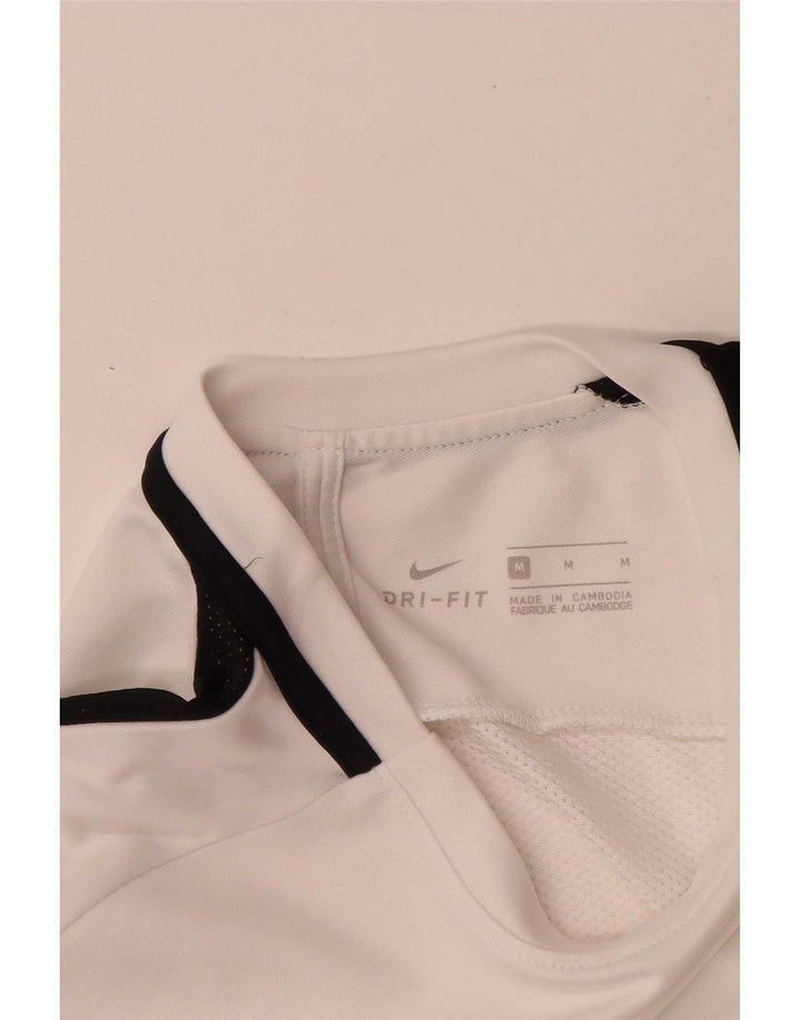 Nike Dri Fit T-Shirt Top Medium White Colourblock