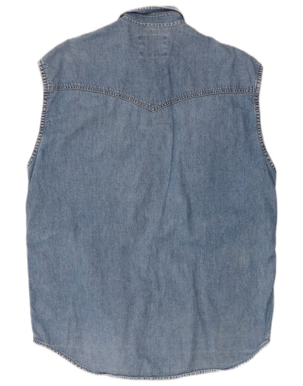 Wrangler muška Western traper majica bez rukava 2XL plavi pamuk