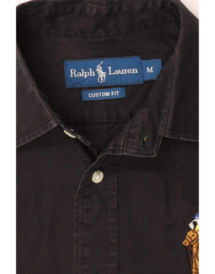 Ralph Lauren muška košulja prilagođenog kroja, srednji crni pamuk