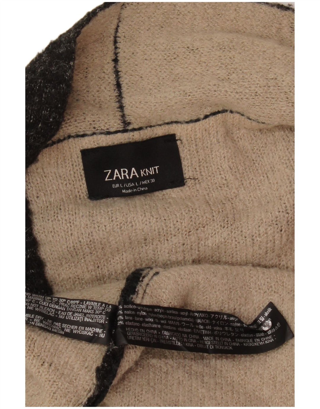 Zara ženski otvoreni kardigan pulover UK 16 Veliki crni akril