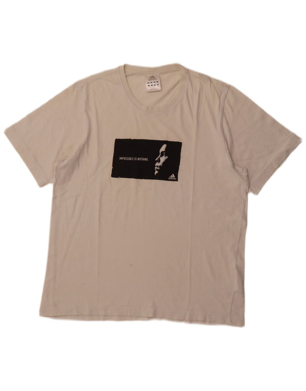 ADIDAS muška majica s grafičkim motivima, veliki bijeli pamuk