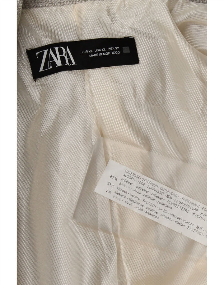 Zara ženski sako s dvostrukim kopčanjem UK 18 XL sivi poliester