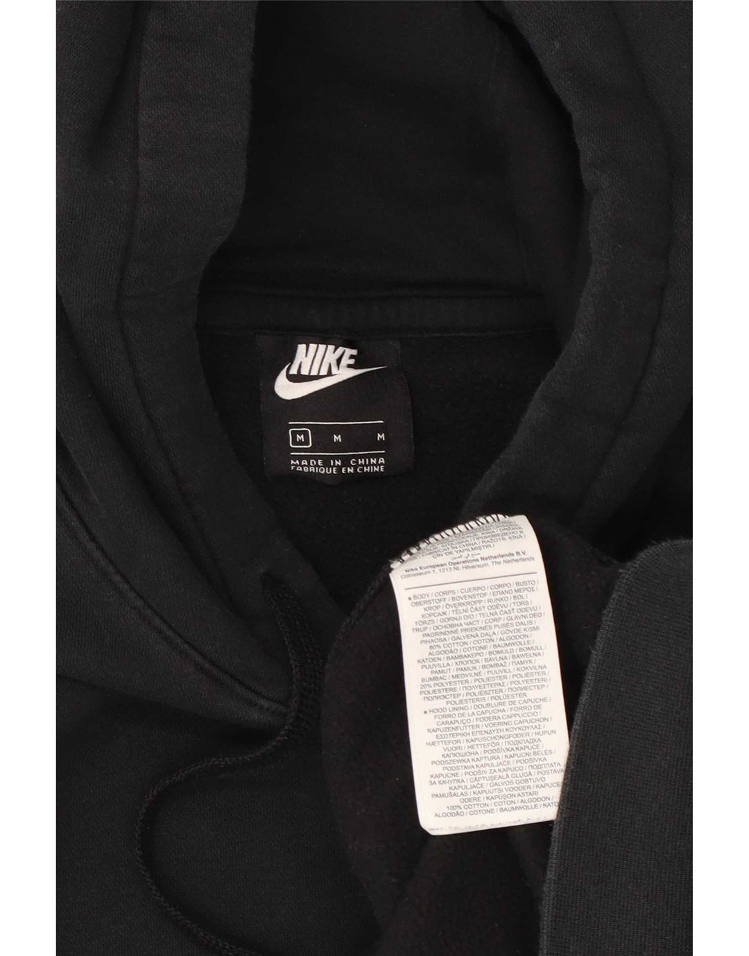 Nike muška majica s kapuljačom Srednje crni pamuk