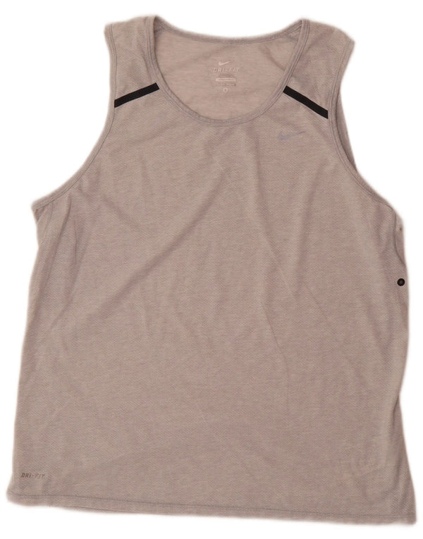 Nike Dri Fit Vest Top Large Grey Colourblock Poliester