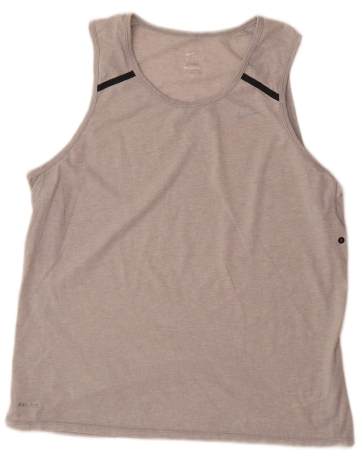 Nike Dri Fit Vest Top Large Grey Colourblock Poliester