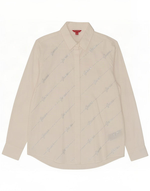 Guess ženska široka košulja s grafičkim motivima UK 10 Small White Cotton