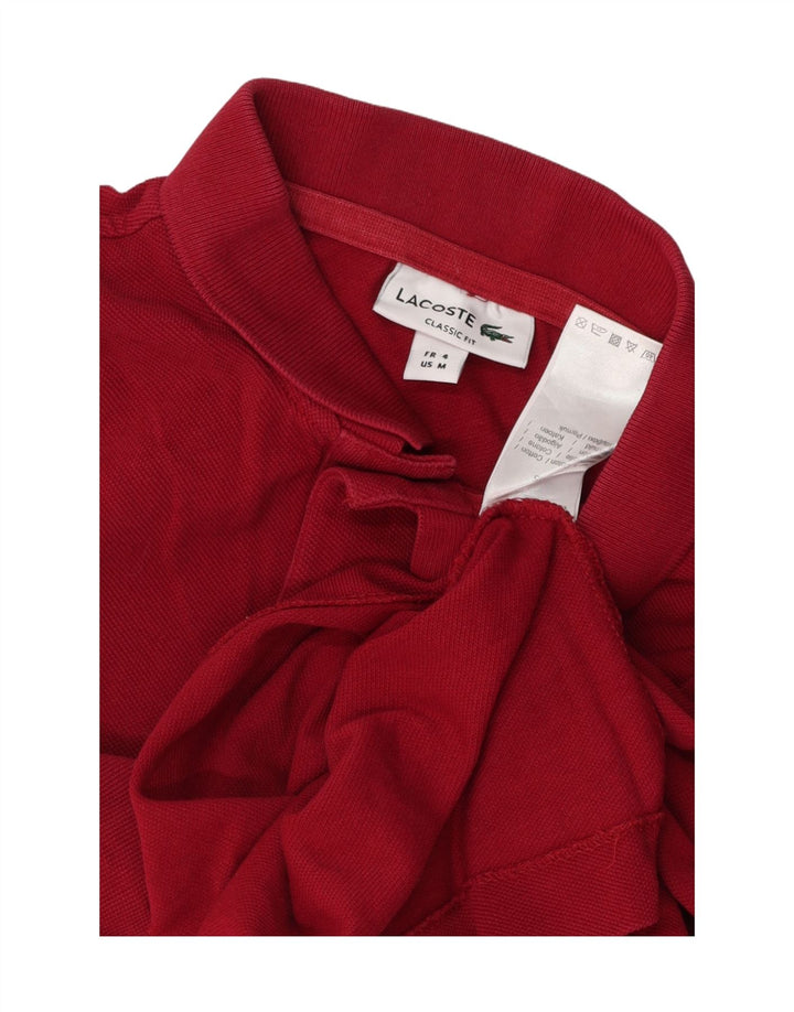LACOSTE Mens Classic Fit Polo Shirt Size 4 Medium Red Cotton