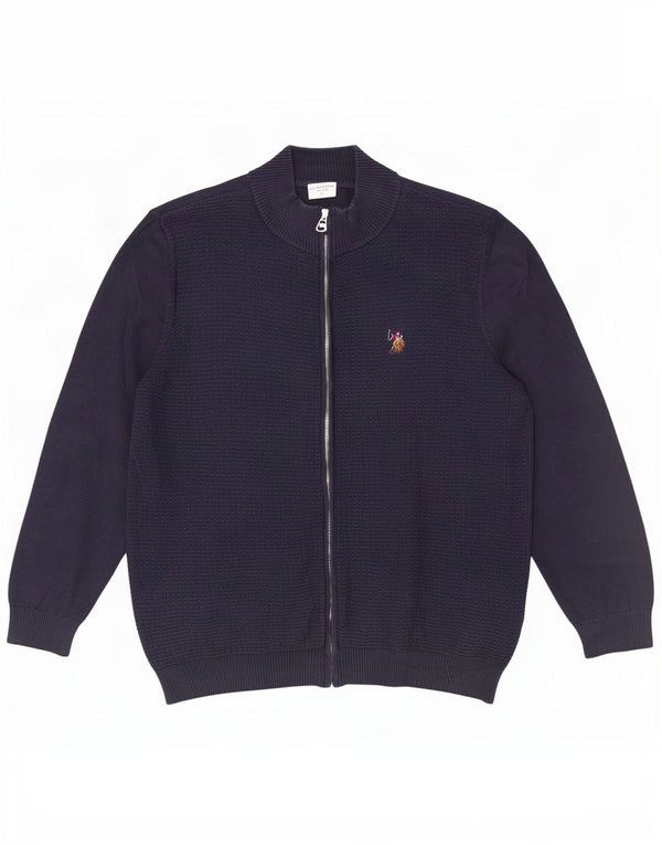 U.S. Polo Assn. Muški kardigan pulover XL tamnoplavi pamuk