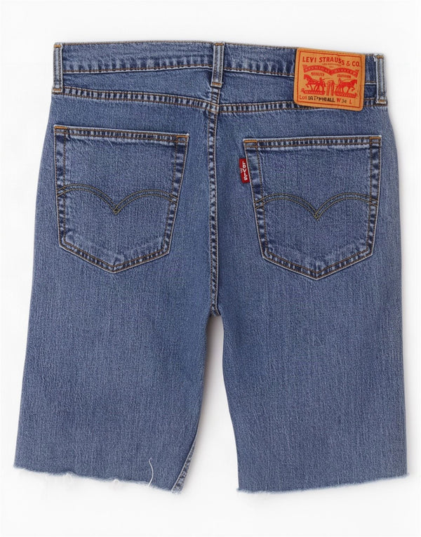Levi's muške traper kratke hlače s visokom loptom W34 veliki plavi pamuk