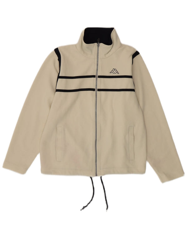 KAPPA ženska gornja jakna trenirke UK 14 srednje bijele pruge od poliestera