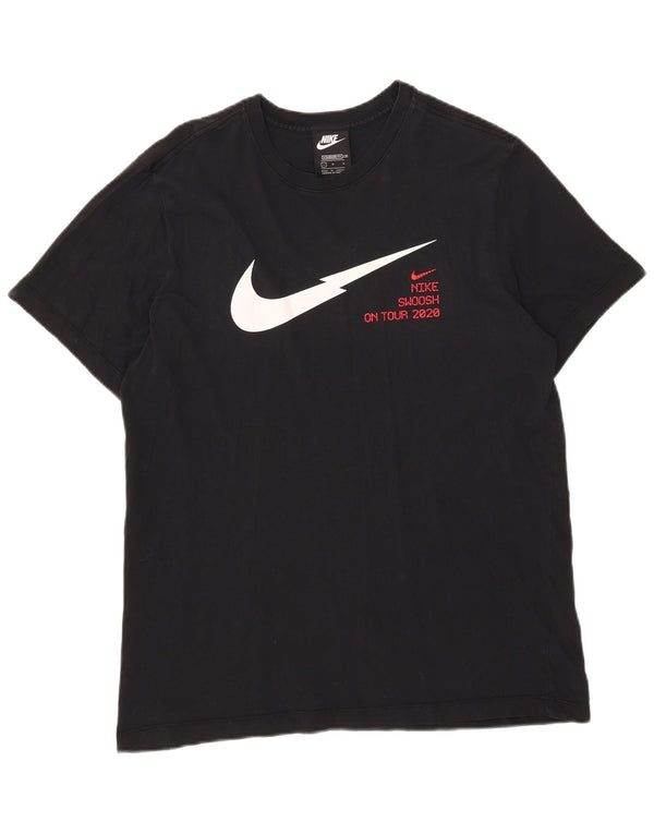 Nike Mens Swoosh Standard Fit Graphic T-Shirt Top Large Tavy Blue Pamuk