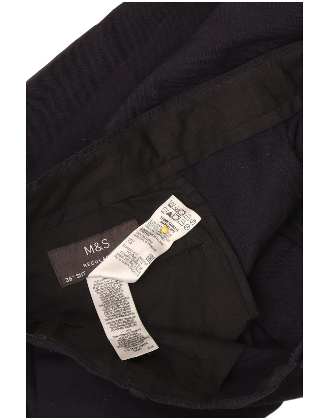 Marks & Spencer muške chino hlače standardnog kroja W36 L27 tamnoplavi poliester