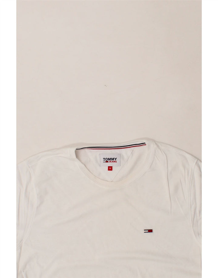 TOMMY HILFIGER Mens T-Shirt Top Medium Off White Cotton Vintage Tommy Hilfiger and Second-Hand Tommy Hilfiger from Messina Hembry 
