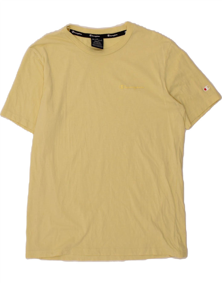 CHAMPION Mens T-Shirt Top Small Yellow Cotton Vintage Champion and Second-Hand Champion from Messina Hembry 