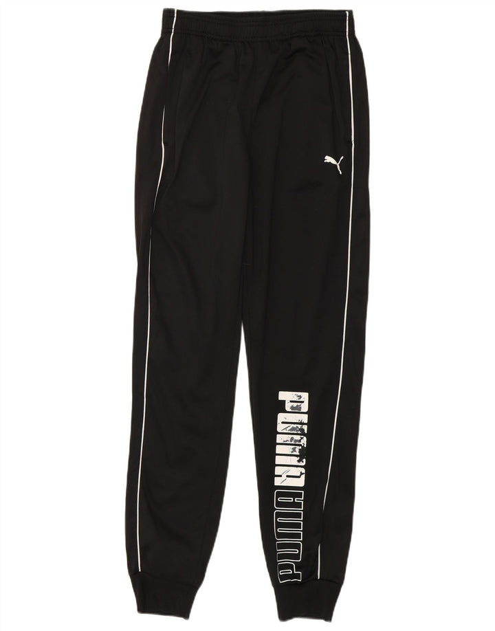 PUMA Boys Graphic Trenirka Hlače Joggers 13-14 Years XL Black