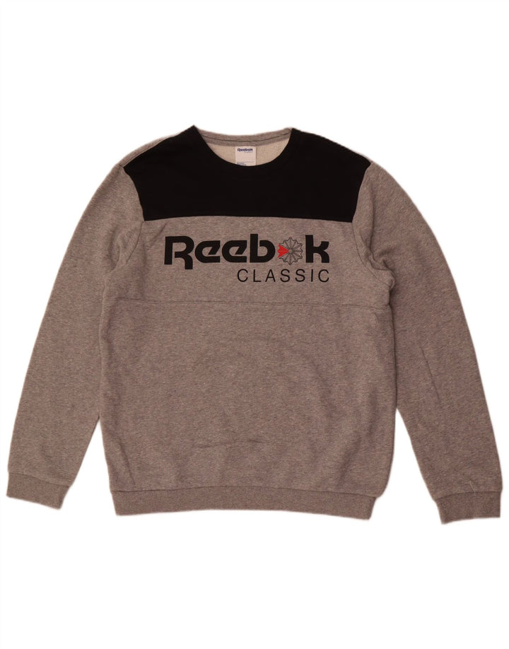 Reebok muška majica s klasičnim grafičkim motivima srednje sive boje