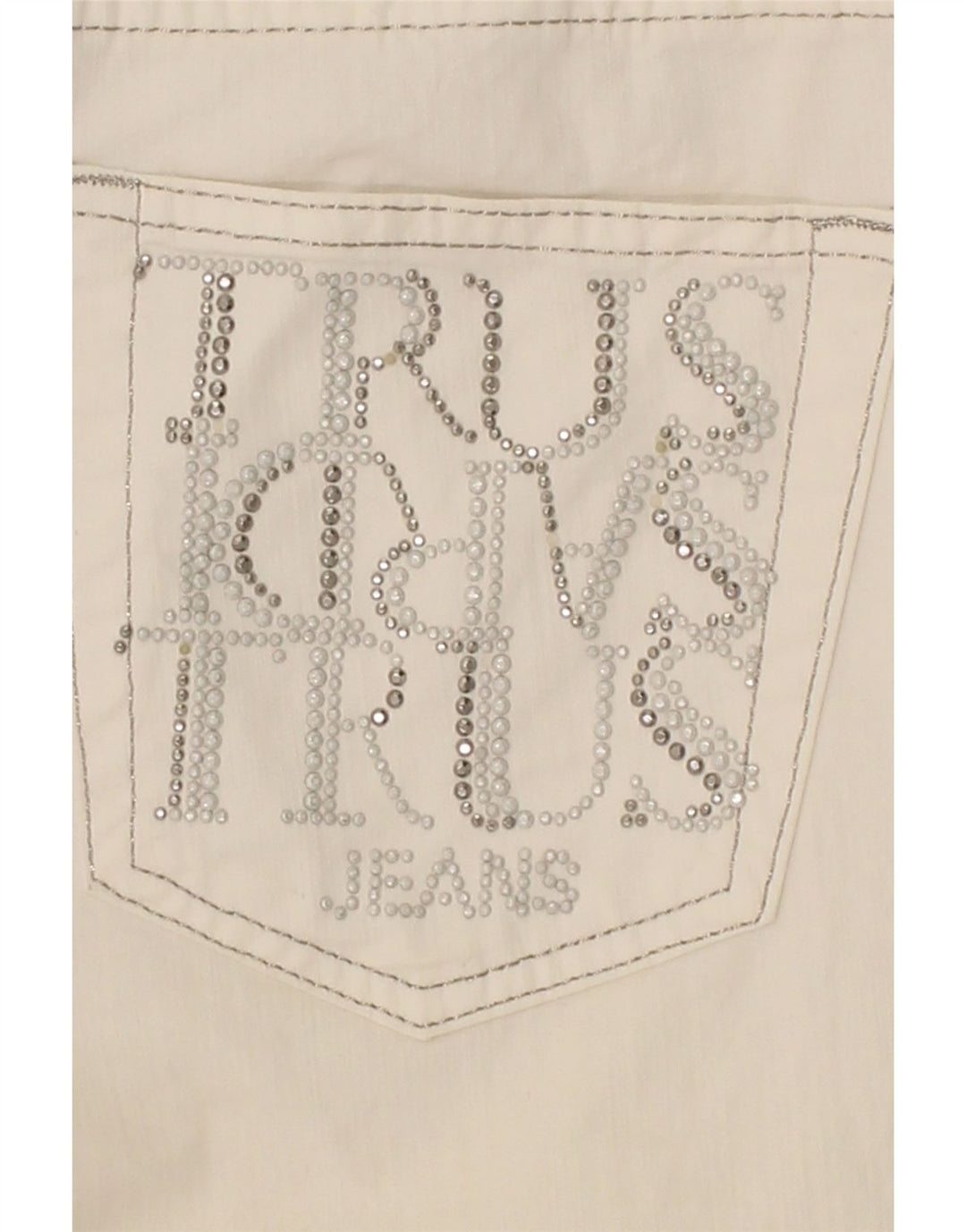TRUSSARDI Womens Graphic Capri Jeans W30 L21  White Cotton Vintage Trussardi and Second-Hand Trussardi from Messina Hembry 