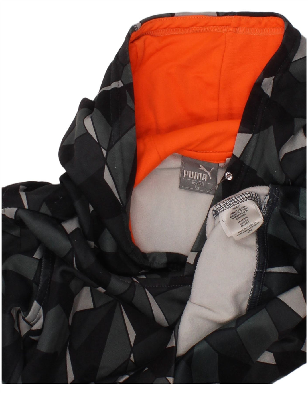 PUMA majica s kapuljačom za dječake 7-8 godina, mali sivi geometrijski poliester