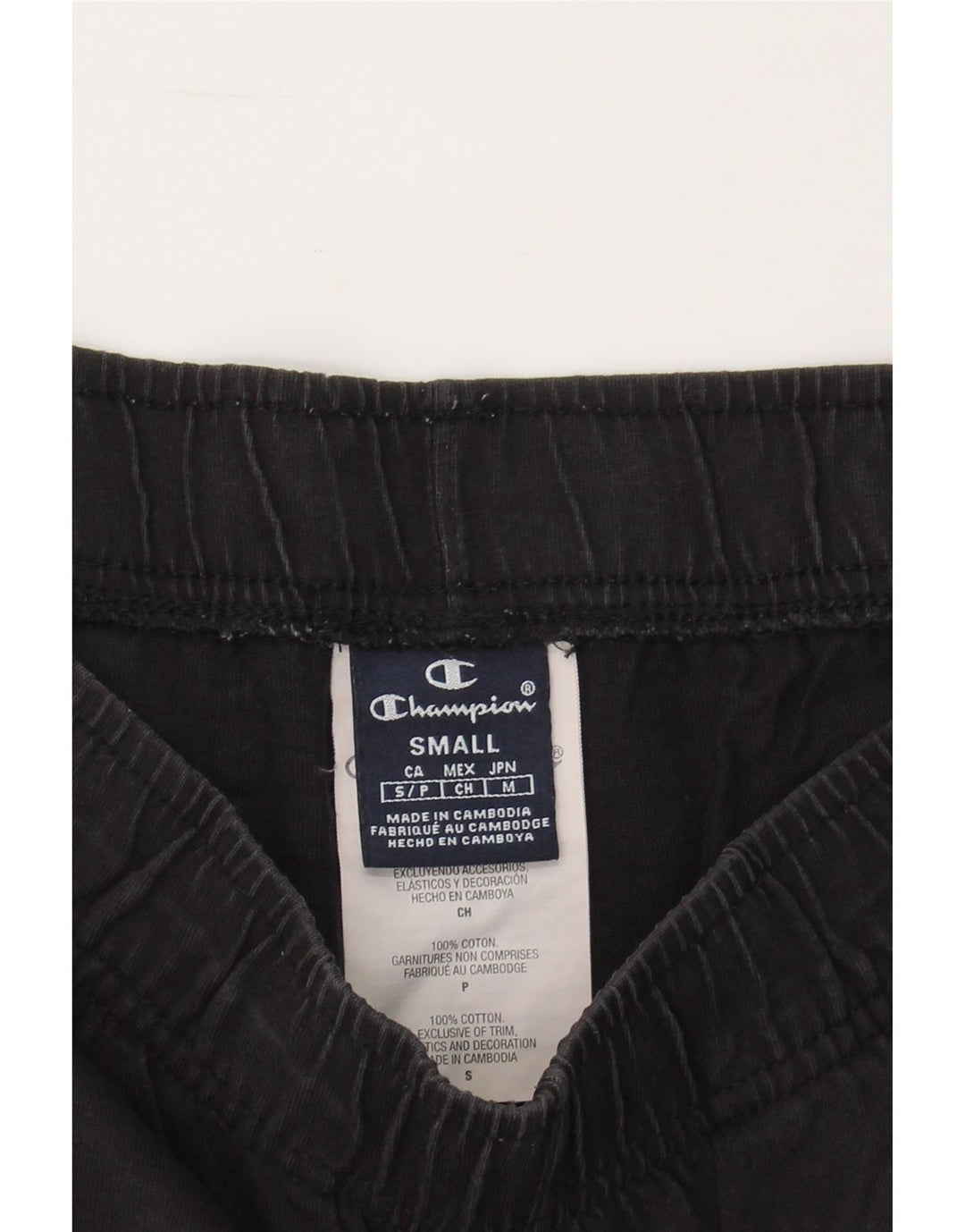 CHAMPION Mens Graphic Sport Shorts Small  Black Cotton Vintage Champion and Second-Hand Champion from Messina Hembry 