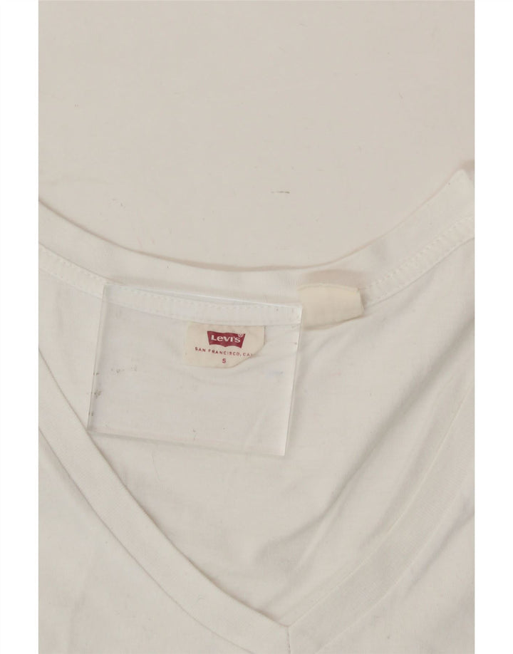 LEVI'S Womens T-Shirt Top UK 10 Small White Vintage Levi's and Second-Hand Levi's from Messina Hembry 