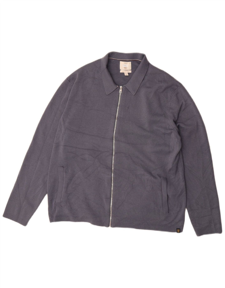 Marks & Spencer muški kardigan pulover XL plava merino vuna