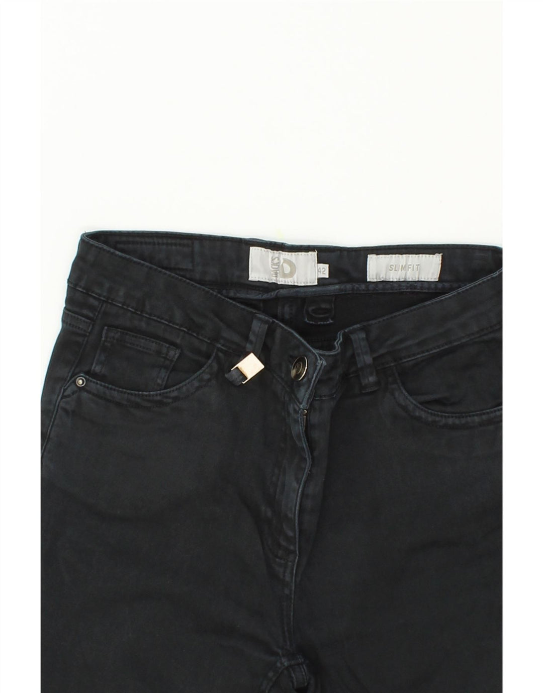 DACK'S Womens Slim Jeans IT 42 Medium W28 L27  Black Cotton Vintage Dack's and Second-Hand Dack's from Messina Hembry 