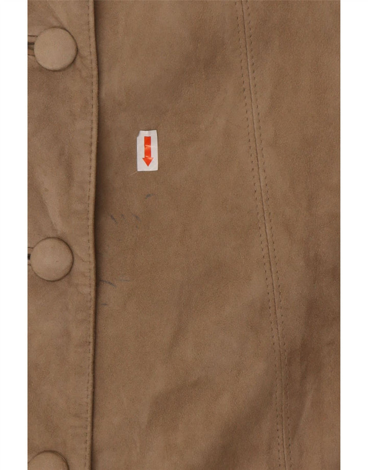 VINTAGE Ženska antilop jakna UK 10 Mala bež koža