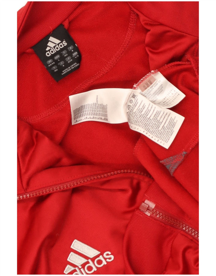 Adidas muška trenirka gornja jakna UK 44/46 veliki crveni poliester u boji