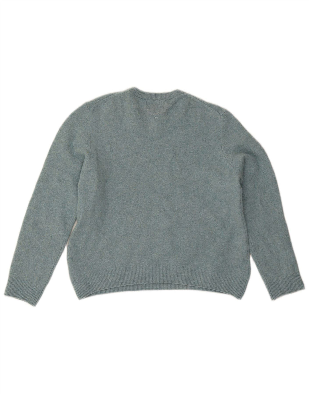 Marks & Spencer ženski džemper s okruglim izrezom UK 14 Large Blue Lambswool