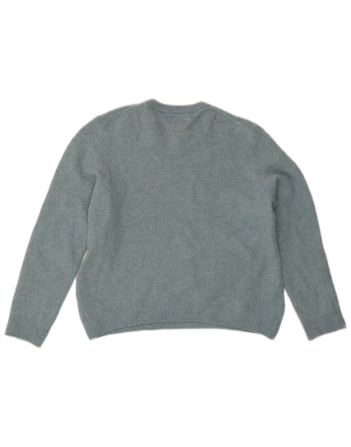 Marks & Spencer ženski džemper s okruglim izrezom UK 14 Large Blue Lambswool