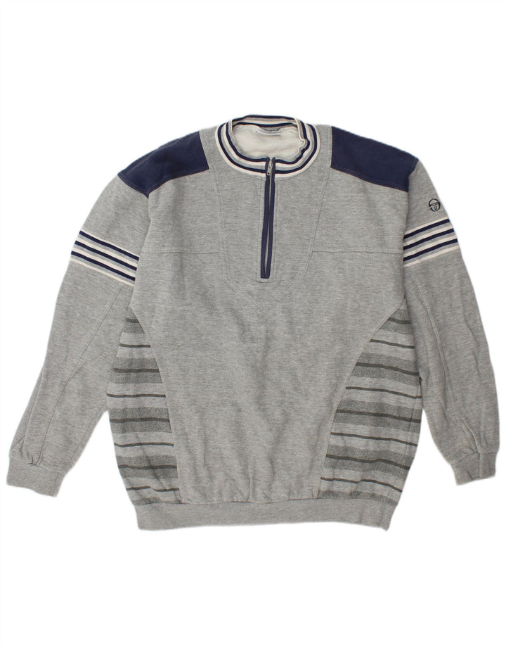 Sergio Tacchini muška majica s izrezom s patentnim zatvaračem XL u sivoj boji