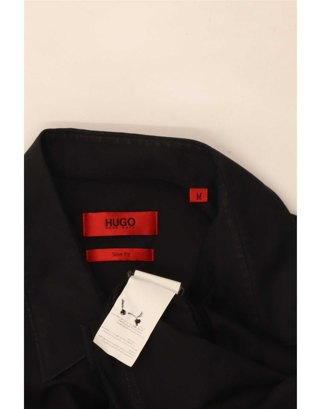Hugo Boss muška uska košulja Srednje crni pamuk