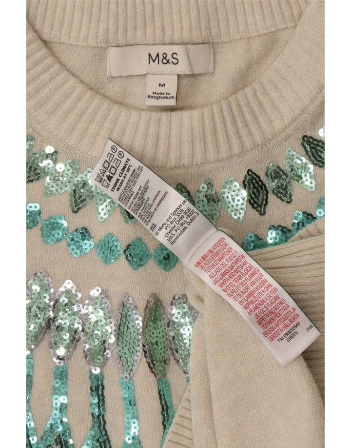 Marks & Spencer ženski džemper s okruglim izrezom UK 14 Srednje bež