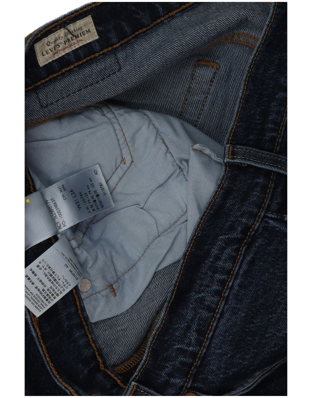 Levi's ženske kratke ravne traperice 501 W31 L26 tamnoplavi pamuk