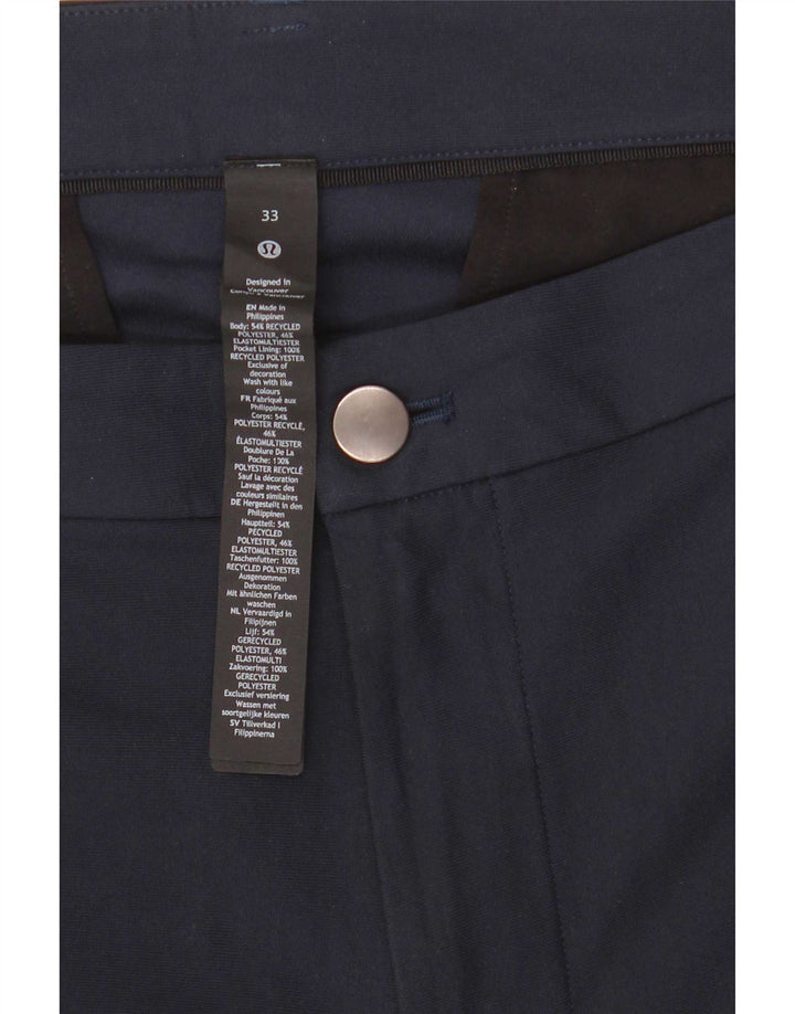 Lululemon muške chino kratke hlače W33 srednje tamnoplavi poliester