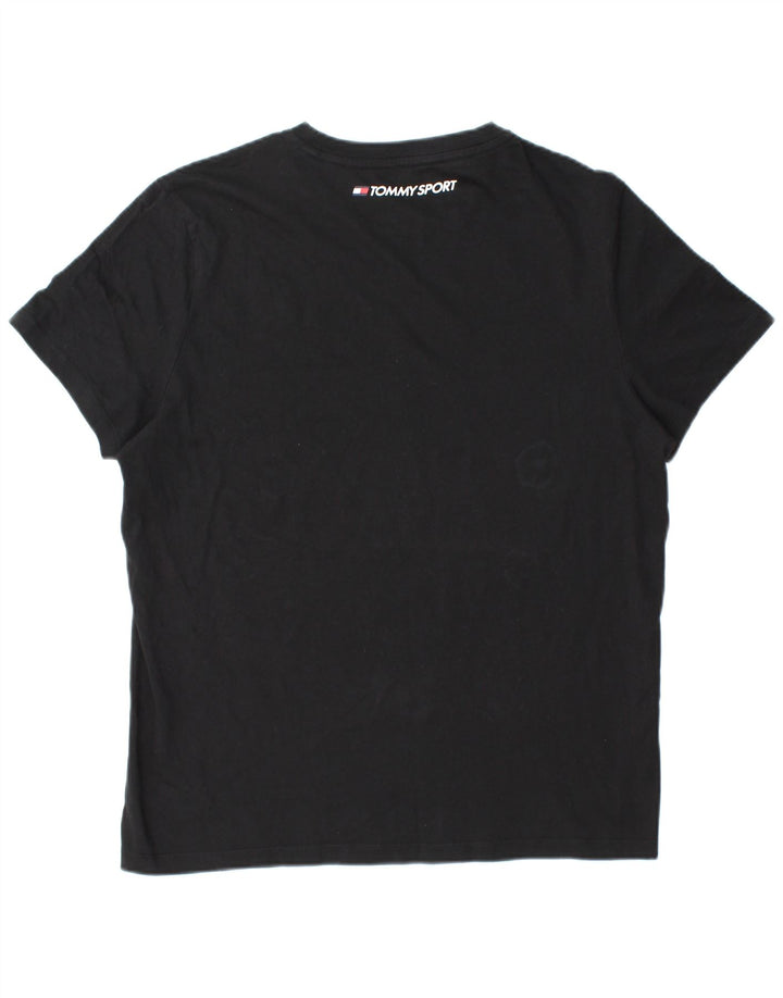 TOMMY HILFIGER Mens T-Shirt Top Medium Black Cotton