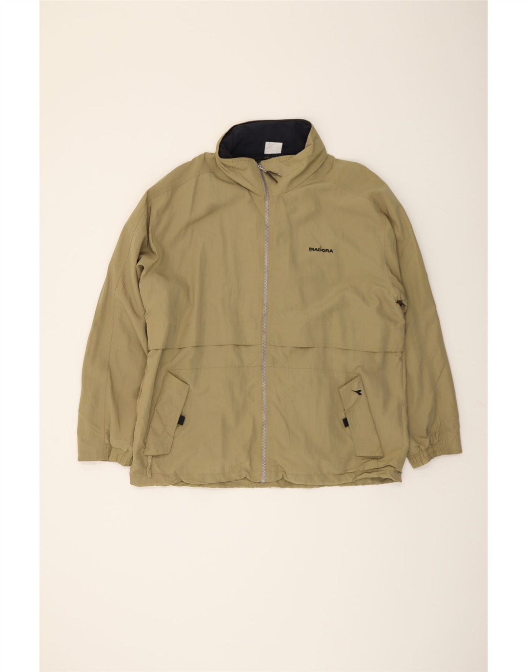 DIADORA Mens Rain Jacket UK 40 Large Khaki Polyamide Vintage Diadora and Second-Hand Diadora from Messina Hembry 
