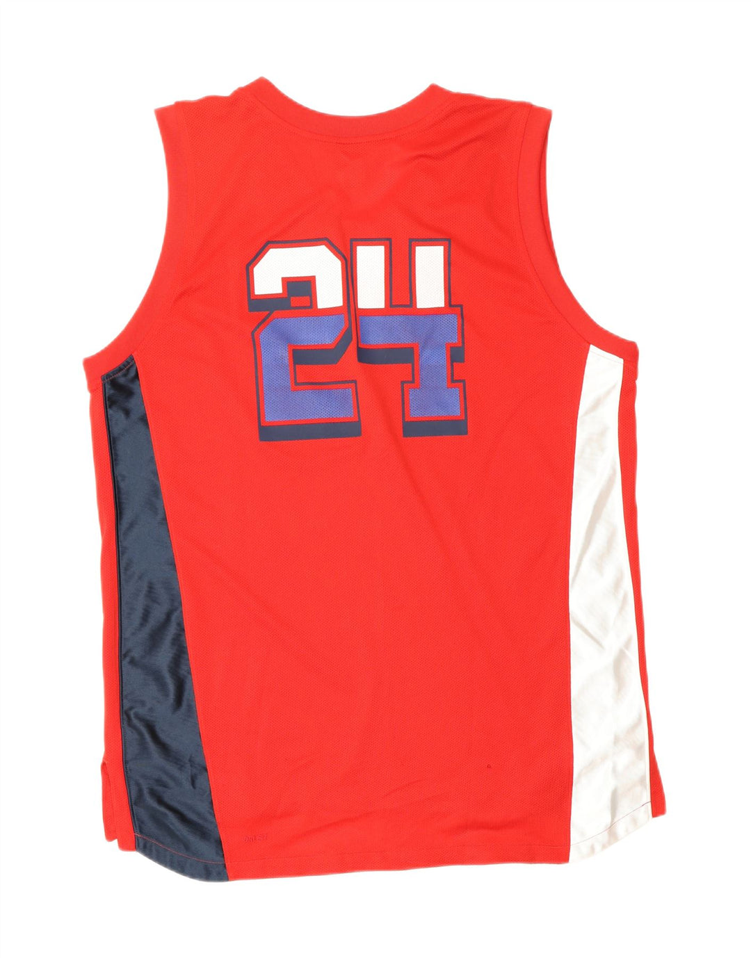 NIKE Mens Dri Fit Graphic Vest Top UK 42/44 Large Red Colourblock Vintage Nike and Second-Hand Nike from Messina Hembry 