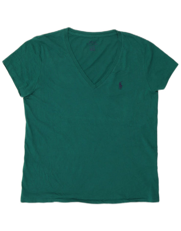 Polo Ralph Lauren ženska majica kratkih rukava UK 12 Srednje zeleni pamuk
