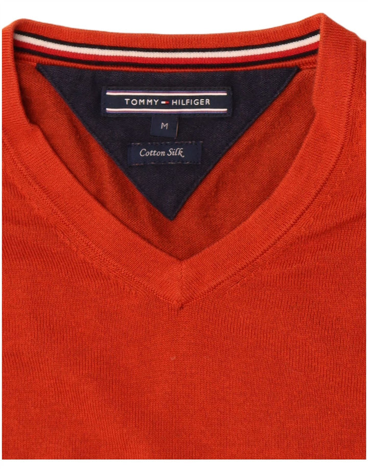 Tommy Hilfiger muški džemper s V-izrezom srednje narančaste boje