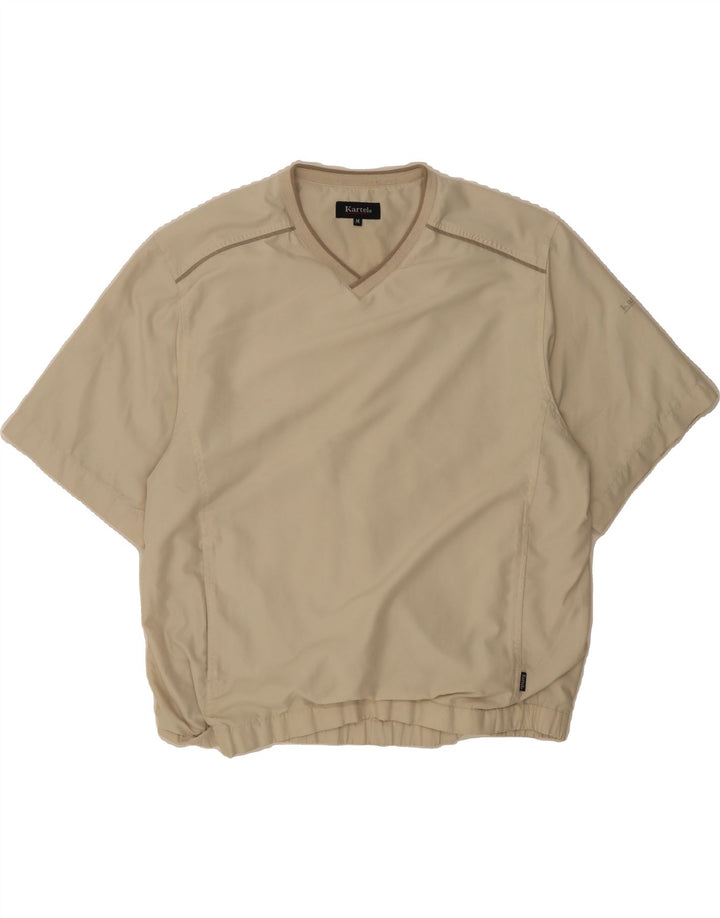 KARTEL Mens Short Sleeve Sweatshirt Jumper Medium Beige Polyester Vintage Kartel and Second-Hand Kartel from Messina Hembry 