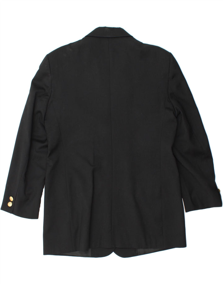 VINTAGE Womens 3/4 Sleeve 3 Button Blazer Jacket IT 42 Medium Black Vintage Vintage and Second-Hand Vintage from Messina Hembry 